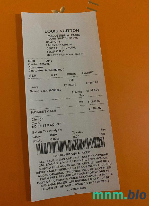 Louis Vuitton szablon pokwitowania płatności PSD